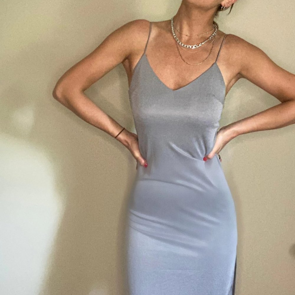 Topshop plain grey bodycon dress